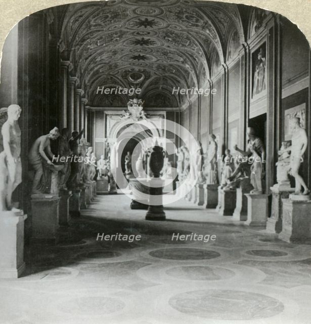 'Gallery of statues in the Vatican', c1909. Creator: Unknown.