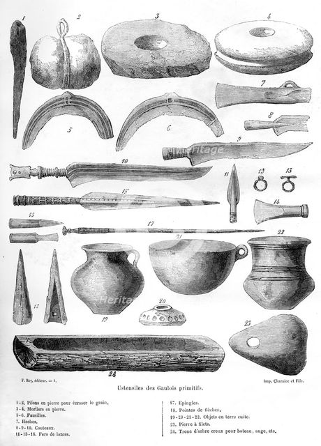 Gallic utensils, 1882-1884. Artist: Unknown
