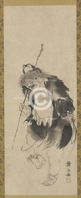 Gama Sennin (Chinese Hou Xiansheng) and his three-legged toad, Edo period, 18th century. Creator: Soga Shohaku.