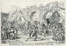 Gambols on the River Thames, Feb 1814 1814. Artist: George Cruikshank
