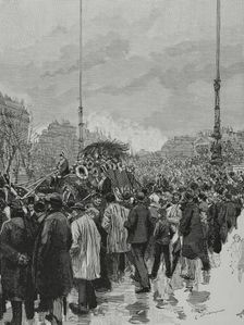 Gambetta's funeral in Paris, January 6, 1883, (1883). Creator: Bernardo Rico