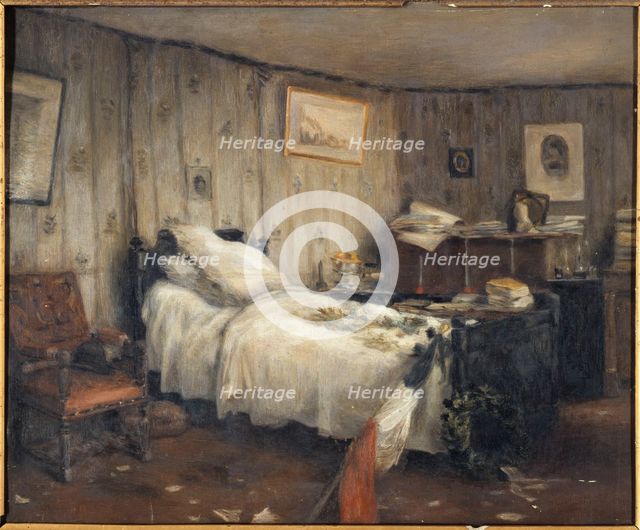 Gambetta's mortuary chamber, in his villa in Les Jardies, Ville-d'Avray, January 1883. Creator: Orens Denizard.