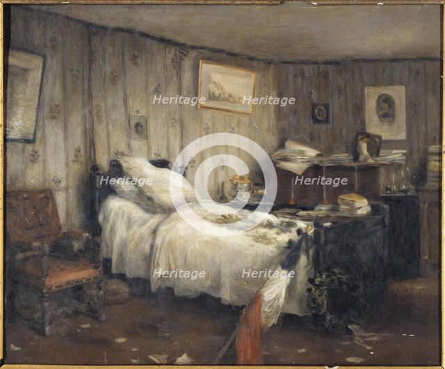 Gambetta's mortuary chamber, in his villa in Les Jardies, Ville-d'Avray, January 1883. Creator: Orens Denizard.