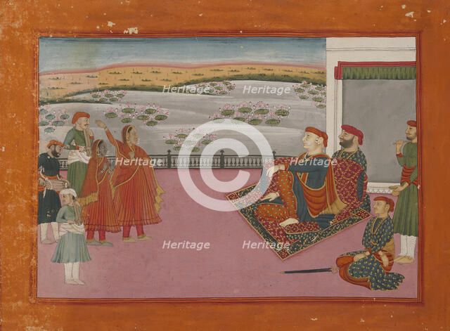 Gambhir Singh Receiving Gulabani, c1775. Creator: Unknown.