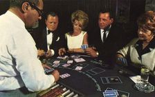 Gamblers playing Twenty-one, Las Vegas Nevada, USA, 1967