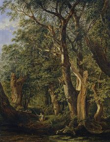Game from the Prater with boys fishing, 1831. Creator: Matthias Rudolf Toma