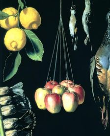 Game, fruits and vegetables, 1602, detail. Work by Juan Sánchez Cotán