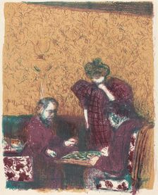 Game of Checkers (La partie de dames), 1897/1898 (published 1899). Creator: Edouard Vuillard