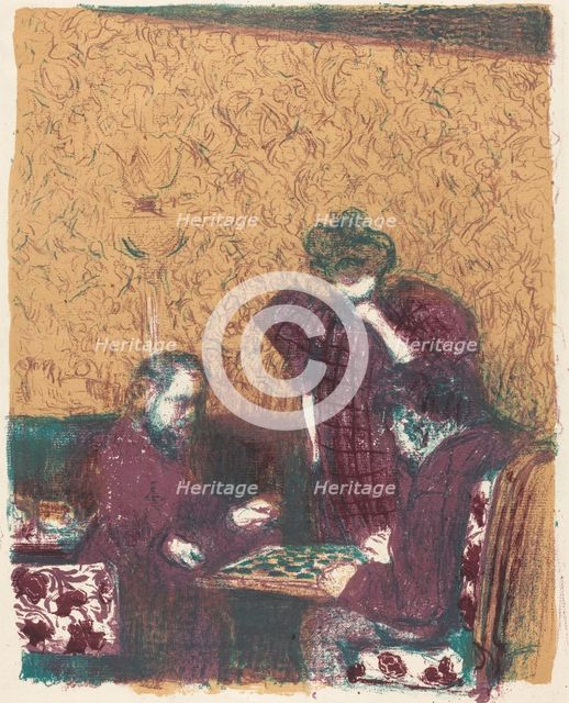Game of Checkers (La partie de dames), 1897/1898 (published 1899). Creator: Edouard Vuillard.