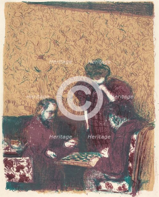 Game of Checkers (La partie de dames), 1897/1898 (published 1899). Creator: Edouard Vuillard.