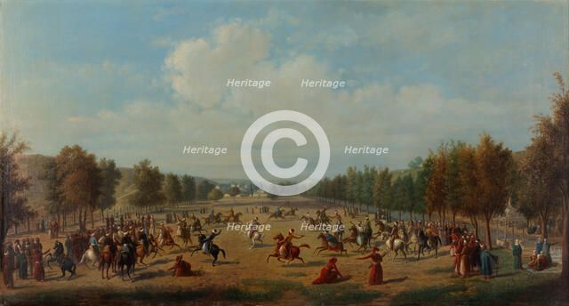 Game of Jereed in Kagithane, c. 1890. Artist: Acquarone, Luigi (1800-1896)