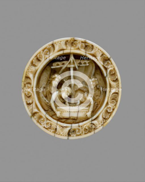 Game Piece with a Scene from the Life of Apollonius of Tyre, German, ca. 1170. Creator: Unknown.