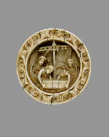Game Piece with a Scene from the Life of Apollonius of Tyre, German, ca. 1170. Creator: Unknown