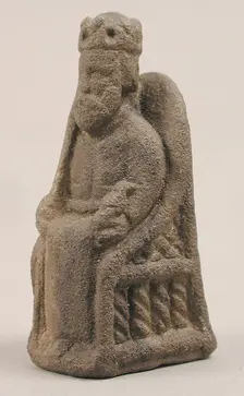 Game Piece in the Form of an Enthroned King, ca. 1200-1250. Creator: Unknown