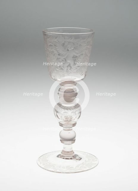Gaming Goblet with Glass Dice, Bohemia, Late 17th century. Creator: Unknown.