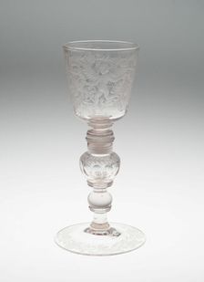 Gaming Goblet with Glass Dice, Bohemia, Late 17th century. Creator: Unknown