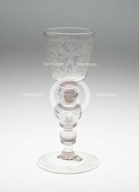 Gaming Goblet with Glass Dice, Bohemia, Late 17th century. Creator: Unknown.
