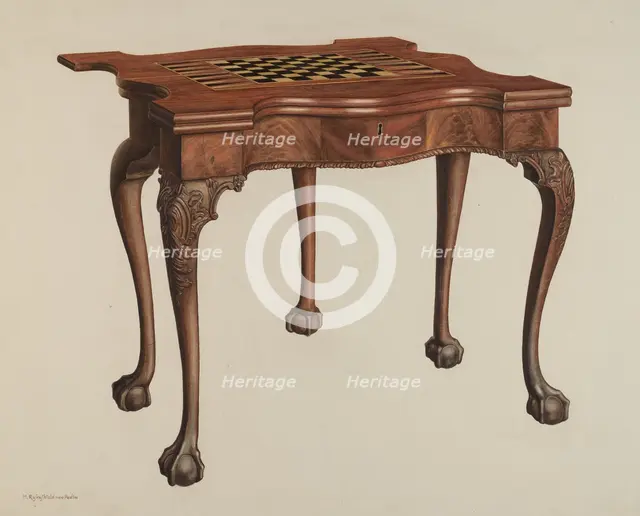 Gaming Table, 1940. Creator: M. Rosenshield-von-Paulin.