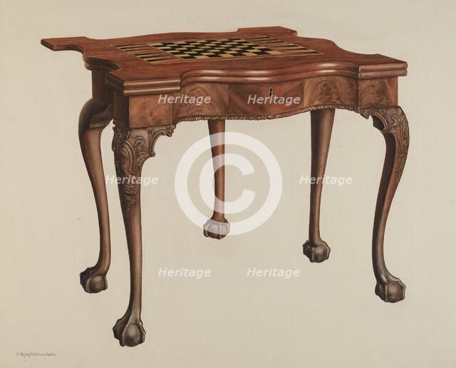 Gaming Table, 1940. Creator: M. Rosenshield-von-Paulin.