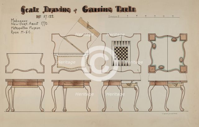 Gaming Table, c. 1940. Creator: M. Rosenshield-von-Paulin.