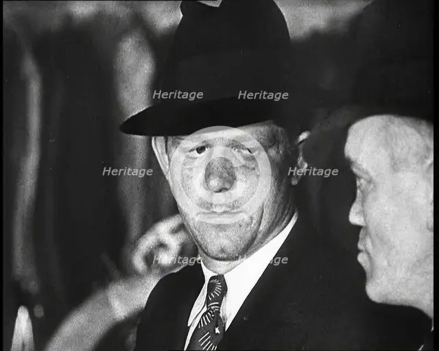 Gangsters demanding protection money, 1932.  Creator: British Pathe Ltd.
