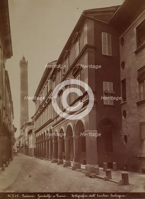 Gandolfi and Lucini Palaces, Bologna, between 1880-1890. Creator: Emilia.