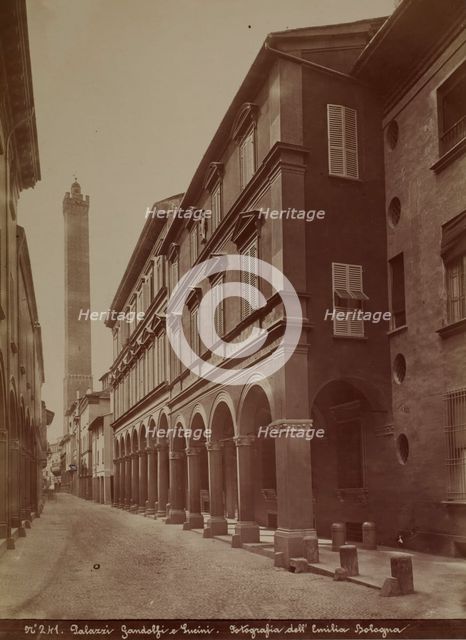 Gandolfi and Lucini Palaces, Bologna, between 1880-1890. Creator: Emilia.