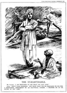 Gandhi fasting in support of Untouchables, 1932. Artist: Leonard Raven-Hill