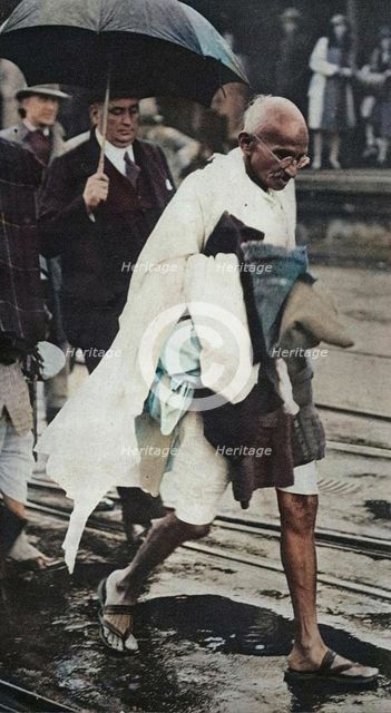 'Gandhi in London', 1930, (1938). Creator: Unknown.