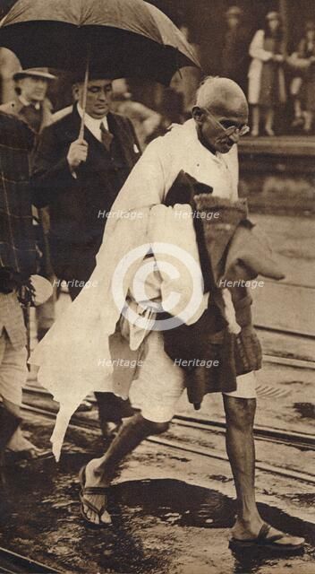 'Gandhi in London', 1930, (1938). Artist: Unknown.