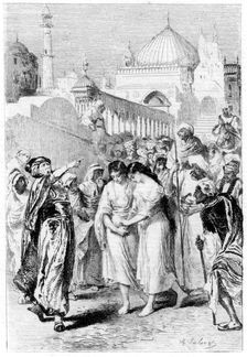 Ganem's mother and sister leaving Damascus, 19th century
