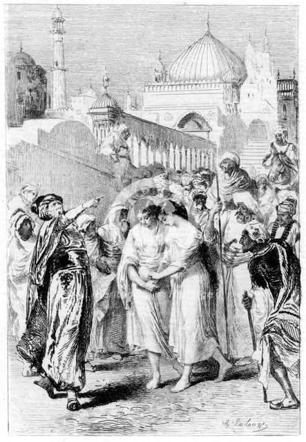 Ganem's mother and sister leaving Damascus, 19th century. Artist: Unknown