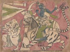 Ganesha Leads Shiva and Durga in Procession, 18th century. Creator: Unknown