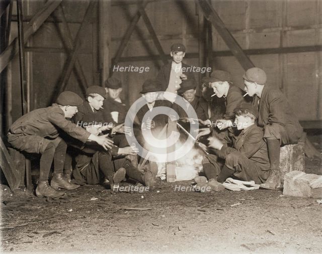 Gang of Newsboys at 10:00 p.m., 1910. Creator: Lewis Wickes Hine.