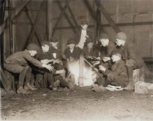 Gang of Newsboys at 10:00 p.m., 1910. Creator: Lewis Wickes Hine