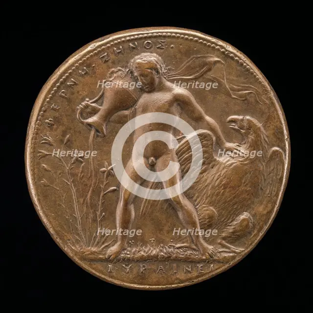Ganymede Watering the Farnese Lilies [reverse], c. 1545/1550. Creator: Alessandro Cesati.