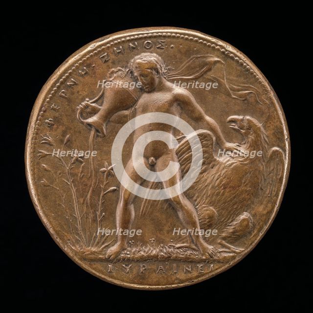 Ganymede Watering the Farnese Lilies [reverse], c. 1545/1550. Creator: Alessandro Cesati.