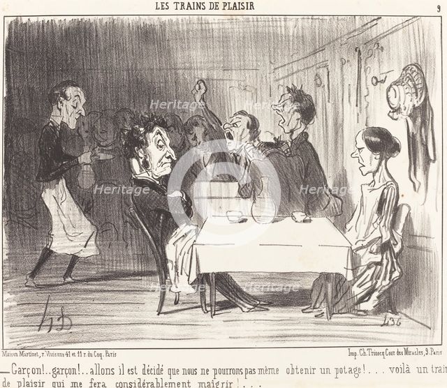Garçon!... garçon!... allons il est décidé..., 1852. Creator: Honore Daumier.