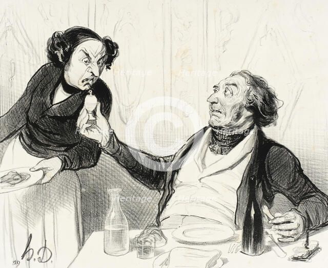 Garçon, qu'est-ce que c'est que ça?..., 1841. Creator: Honore Daumier.