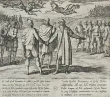Garci Fernandez and Gonzalo Gustos, Father of the Infantes, Persuade Ruy Velazquez to Make..., 1612. Creator: Antonio Tempesta