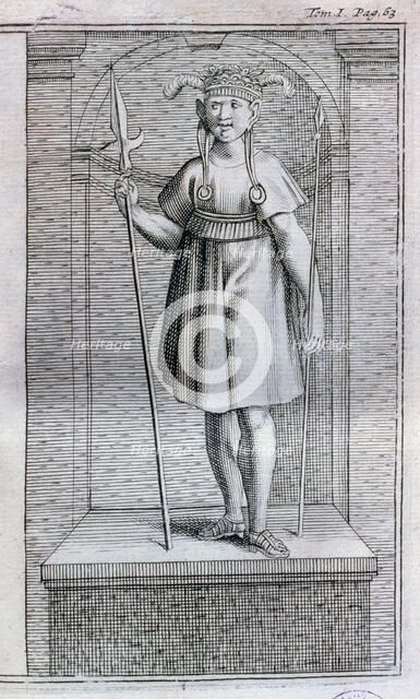 Garcilaso de la Vega, Inca prince, engraving of 1704 from the work 'Histoire des Yncas, Rois du P…