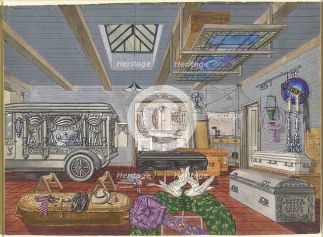 Garage of Funeral Parlor, 1917, 1935/1942. Creator: Perkins Harnly.