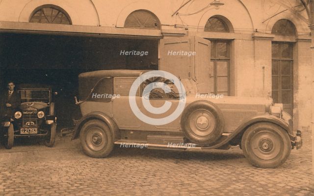 Garage at the Cuban Embassy in Brussels, Belgium, 1927.  Creator: Unknown.
