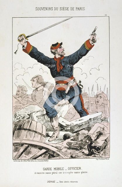 'Garde Mobile - Officier', Siege of Paris, 1870-1871. Artist: Anon