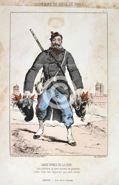 'Garde Mobile de la Seine', Siege of Paris, 1870-1871. Artist: Anon