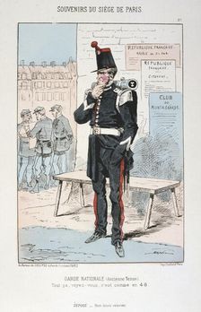 Garde Nationale (ancien tenue) Siege of Paris, Franco-Prussian War, 1870-1871. Artist: Anon