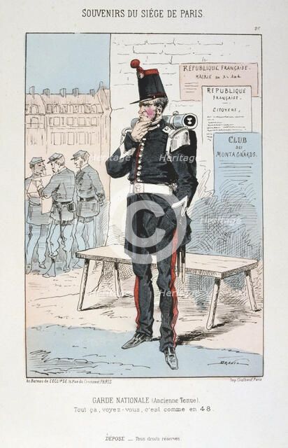 'Garde Nationale (ancien tenue)', Siege of Paris, Franco-Prussian War, 1870-1871.  Artist: Anon