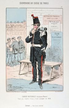 Garde Nationale (ancien tenue) Siege of Paris, Franco-Prussian War, 1870-1871. Artist: Anon