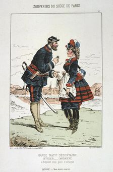 Garde Nationale Sedentaire - Officier Cantinierre Siege of Paris, 1870-1871. Artist: Anon