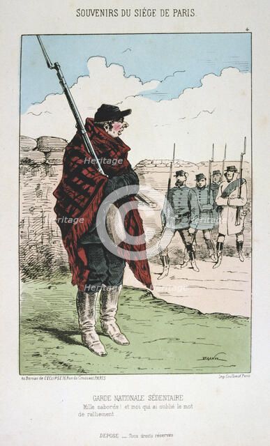 'Garde Nationale Sedentaire', Siege of Paris, 1870-1871. Artist: Anon